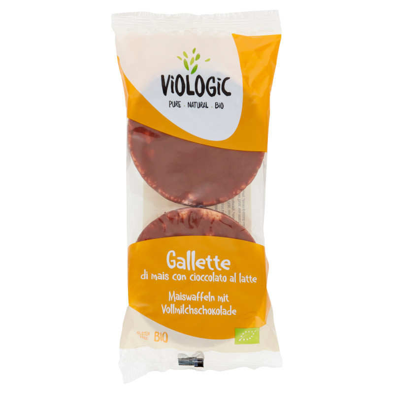 Viologic Gallette Di mais ricoperte di cioccolato al latte Bio 100g