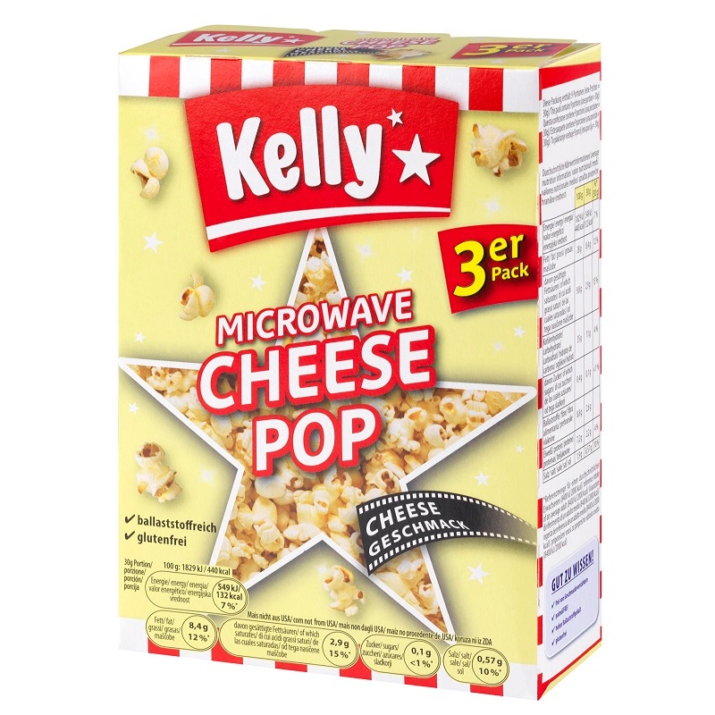Kelly's popcorn per microonde 270g formaggio