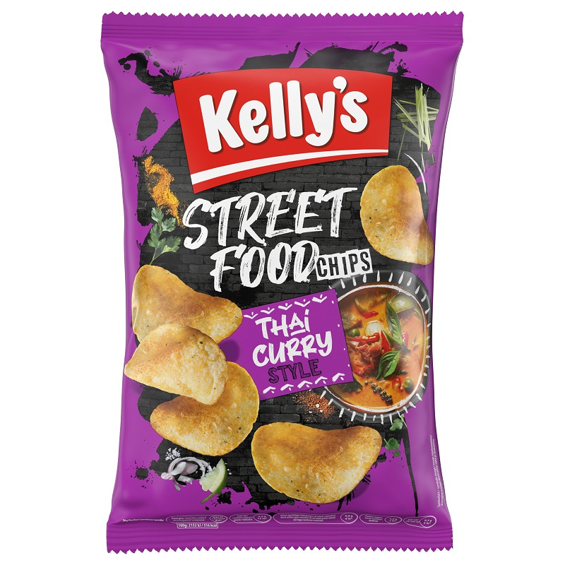 Kelly's Street Food Chips Curry Thailandese 100gr